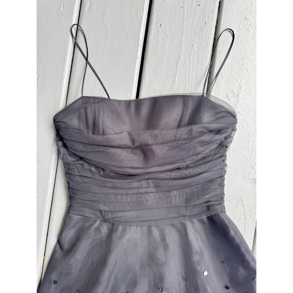 Jessica Howard Vintage 2000s Women Spaghetti Strap Tulle Prom Lace Dark Dress‎ 8 - Picture 4 of 8